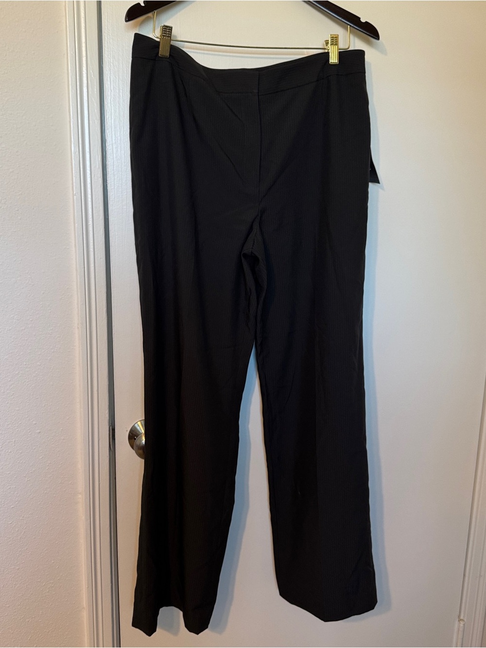 Women's Black Pinstripe Shawl Collar Suit Jacket & Pants - Picture 3 of 10